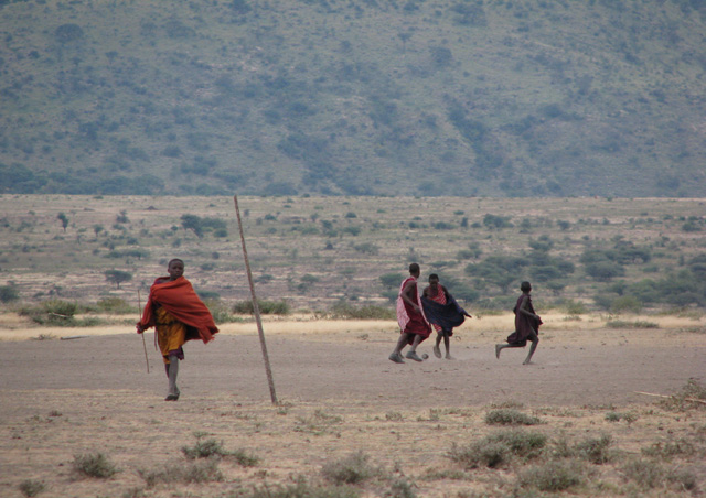 Masai Soccer Game: Some things are universal… at a Masai village we got to see first hand how this tribe eats, sleeps, works and even how the kids play soccer!

